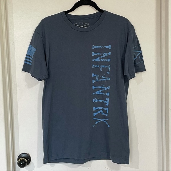 Grunt Style Infantry Tee Shirt Men’s Large Blue American Flag Patriot - Picture 4 of 6